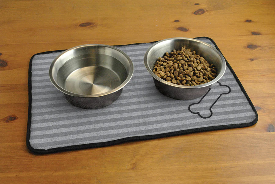 Bone Dry Stripe Embroidered Bone Pet Mat