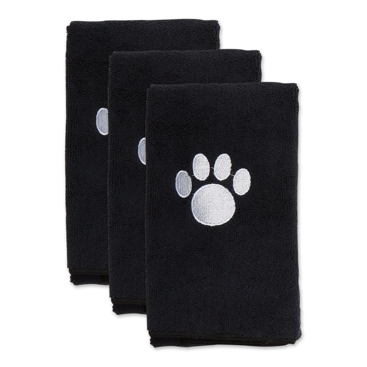 Bone Dry Embroidered Paw Small Pet Towel (Set of 3)