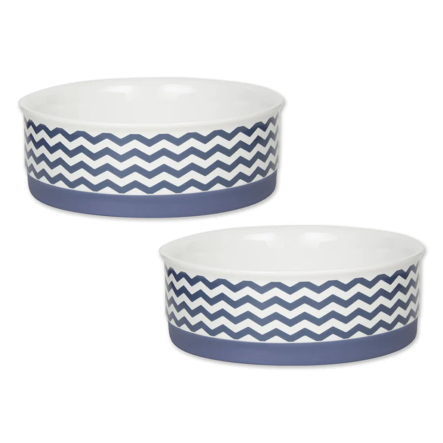 Bone Dry Pet Bowl Chevron (Set of 2)