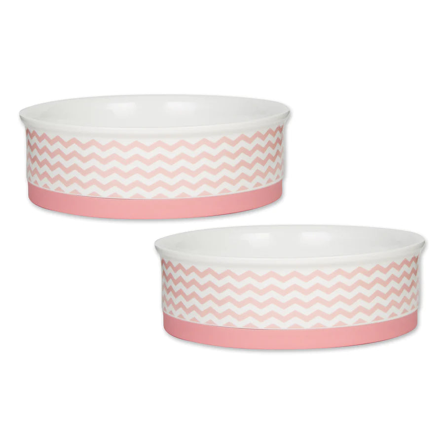 Bone Dry Pet Bowl Chevron (Set of 2)