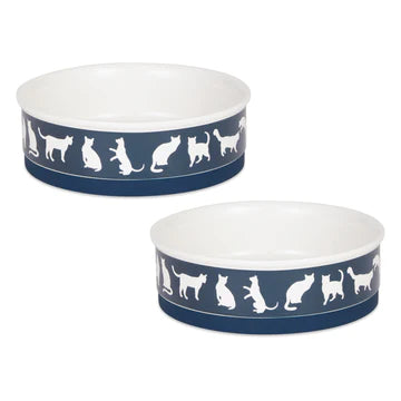 Bone Dry Cats Meow Pet Bowl (Set of 2)